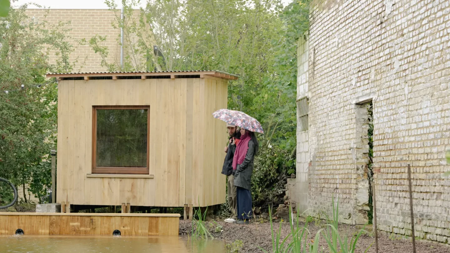 houten terrassen of een enkele tuinbank